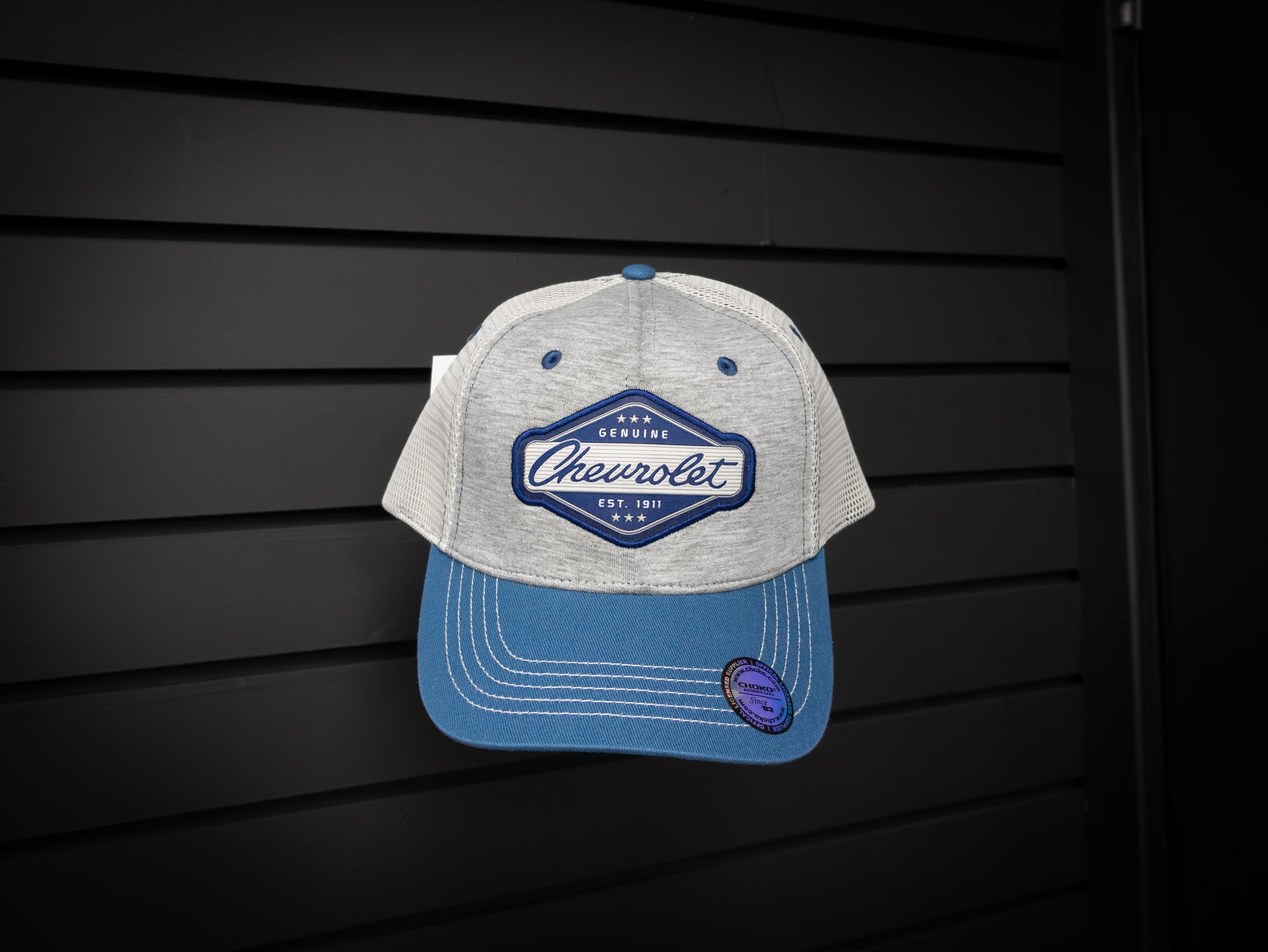 Vintage Chevrolet Logo Trucker Hat - Blue